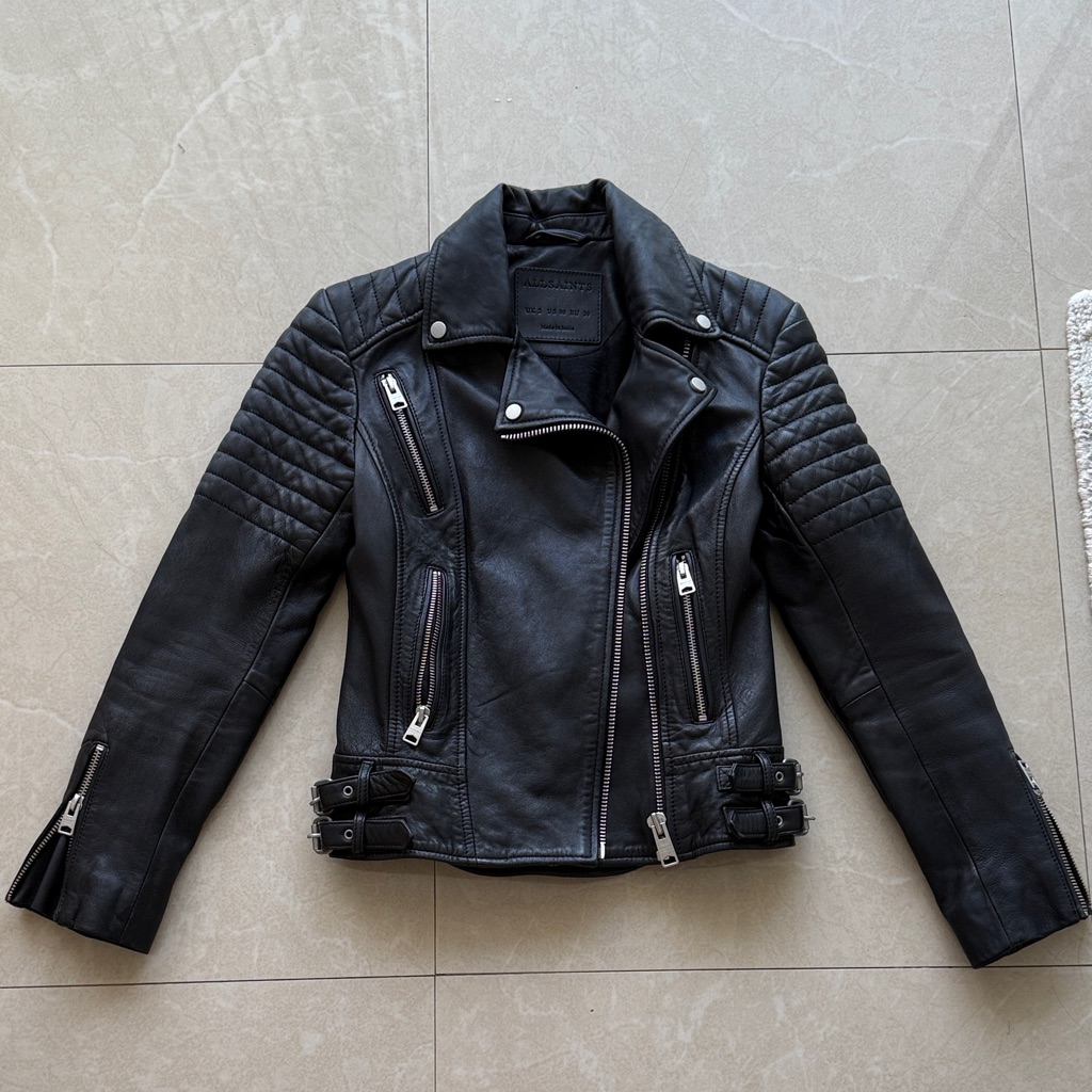 All Saints Black Biker Jacket Size 00 All Saints Black Biker Jacket Size 00